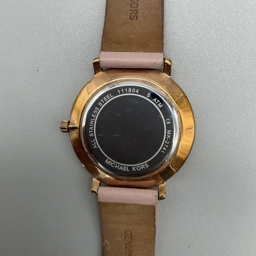 Michael Kors MK-2747 Pyper Womens Watch 38mm Pink Leather Rose Gold New Battery
